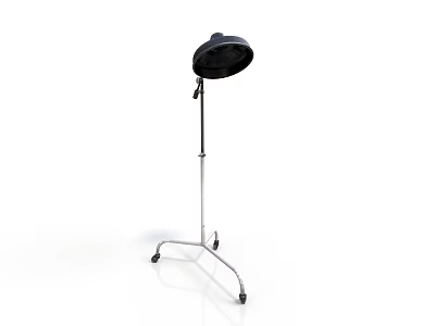 Modern Floor Standing Lighting Combination With Black Shade Metal Stand And Mobile Wheel Base 3d model