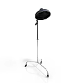 Modern Floor Standing Lighting Combination With Black Shade Metal Stand And Mobile Wheel Base