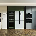 Modern Milk Tea Refrigerator Embedded Refrigerator 3d model