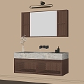 Retro Style Hanging Bathroom Cabinet Bathroom Cabinet Washstand Mirror Cabinet 3d model