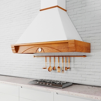 Modern Range Hood Range Hood Gas Stove Kitchen 3d model