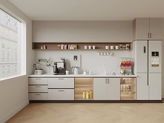 Modern Tea Room Refrigerator Cabinet Water Dispenser Cup Beverage Machine 3d model