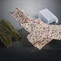 Stylish Furniture Pieces With Various Patterned Textured Fabric Covers In Green Beige And White