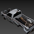 Destroyed work truck 3d model