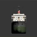 Cargo Ship As Water Transport With Open Deck And Multiple Cargo Holds 3d model
