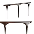 Modern Wooden Console Table With Sleek Top And Unique Curved Legs Design