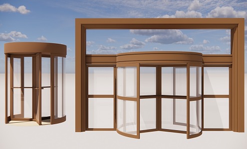 gate revolving door automatic swing door 3d model