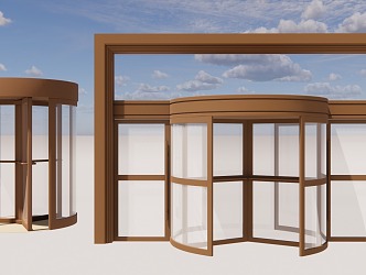 gate revolving door automatic swing door 3d model