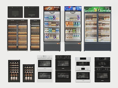 Smart refrigerator double door refrigerator beverage freezer beverage cabinet refrigerator display cabinet 3d model