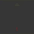 Red Humanoid Creature 3D Model Figure Standing On Circular Base With Tree Like Texture