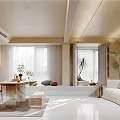 Modern Office Open Layout With Sofa Coffee Table Green Plants Bookshelf And Natural Light Through Large Windows