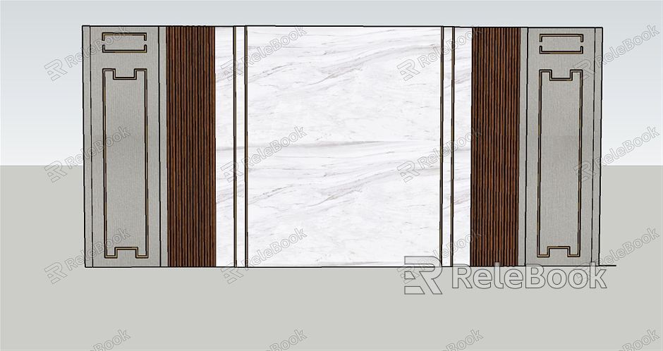 New Chinese background wall TV sofa background wall model