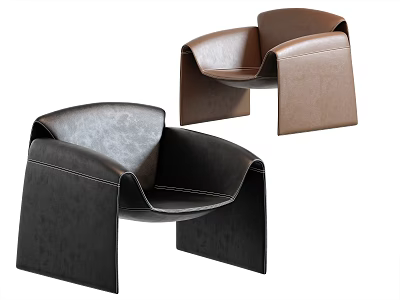Modern Single Sofa With Black Brown Leather And Unique Contemporary Design 3d model