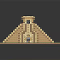 Ancient Pyramid Style Building Model With Stepped Structure Top Temple And Base Platform 3d model