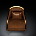 Single Sofa Leather Upholstered Modern Design With Stylish Backrest Comfortable Seat And Wooden Legs