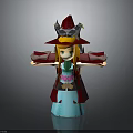 Child Wearing Red And Blue Wizard Costume With Hat Robe And Outstretched Arms