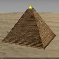 Classic Pyramid Architectural Structure With Layered Brick Design And Golden Top 3d model