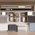 Different Types And Colors Of Radiators Arranged For Home Heating