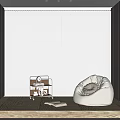 Modern Dream Curtain Lazy Sofa Mobile Side 3d model