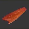 Fresh Raw Salmon Fillet with Vibrant Red Color and Distinct Texture on Gray Gradient Background