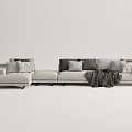 Modern corner sofa multiplayer sofa 3d model
