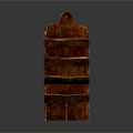 Red Wooden Multi Tier Decorative Shelf With Top Hole And Supporting Feet
