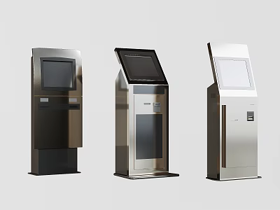 Public Facility Modern Self Service Kiosks with Touchscreen Interface for Public Use 3d model