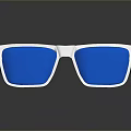 Modern White Frame Square Sunglasses With Blue Lenses For Daily Use