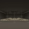 Modern Cultural Center Interior With Neatly Arranged Seats And Warm Stage Lighting Design