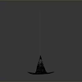 Mystical Dark Textured Witch Hat With Vintage Design For Halloween Costumes