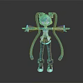 Anime Game Character With Turquoise Twin Tails Futuristic Techwear And Neon Glowing Accents