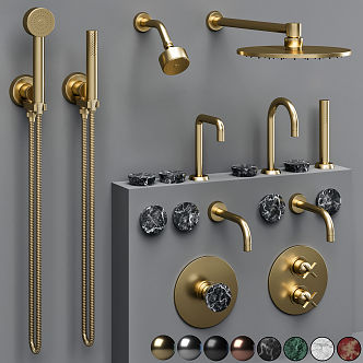 Light Luxury Faucet Bathroom Faucet Switch Shower 3d model