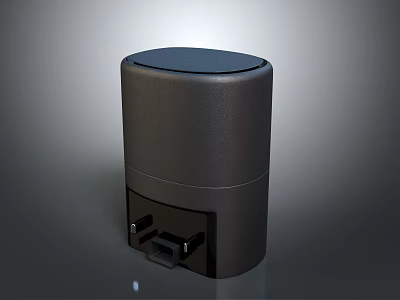 Black Cylindrical Computer Power Adapter With Plug Design For Laptop Charging 3d model