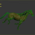 Brown Horse Running Gracefully with Dynamic Movement on Gray Background 3d model