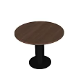 Stylish Round Dining Table With Wooden Top And Black Metal Base