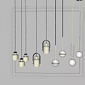 Modern Pendant Lights With Metal Frames And Sphere Shades For Interior Decoration
