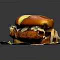 Crispy Chicken Burger with Golden Toasted Bun Fresh Lettuce Melted Cheese and Juicy Filling
