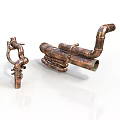 Industrial Copper Pipe Fittings with Elbow Joints and Straight Pipes