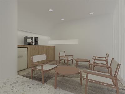 Modern Tea Room Water Bar Rest Area 3d model