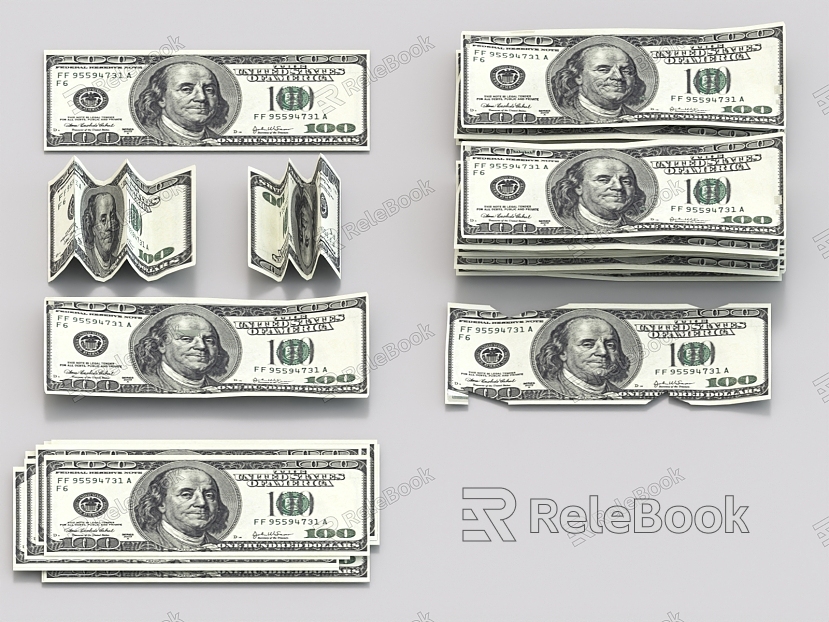 US Dollar Euro US Knife Banknotes model