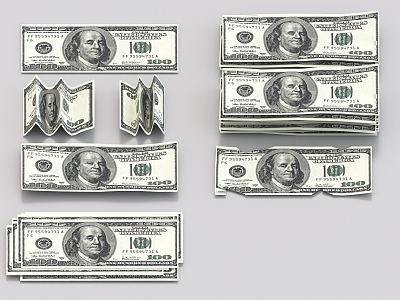 US Dollar Euro US Knife Banknotes model