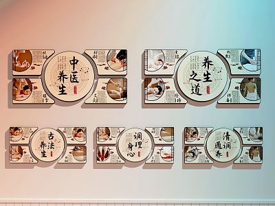 Beauty Salon Decorative Painting Chinese Medicine Health Hall Decorative Painting 3d model