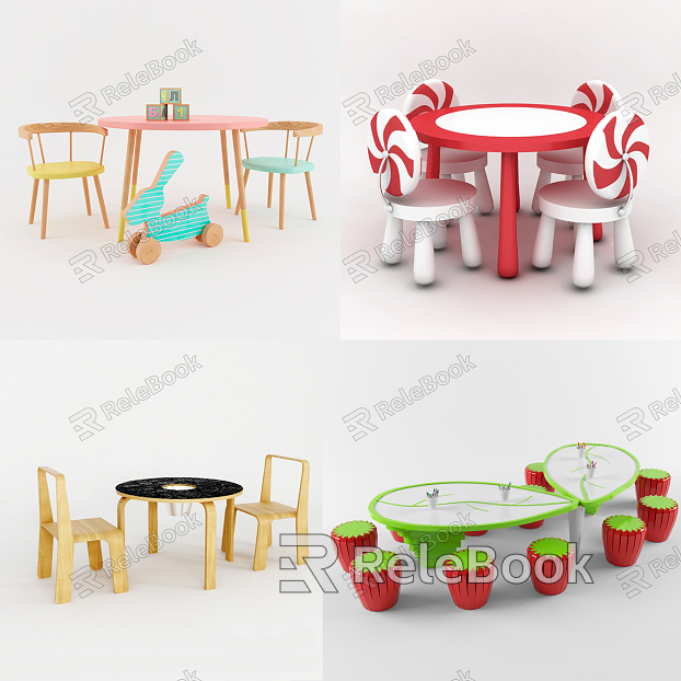 Children's Table and Chair Children's Table and Chair Combination model