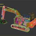 HITACHI Orange Tracked Excavator With Front Bucket Spacious Cab And Metal Tracks