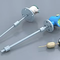 Industrial Equipment Level Sensors With Stainless Steel Rod Blue White Heads And Pressure Gauge