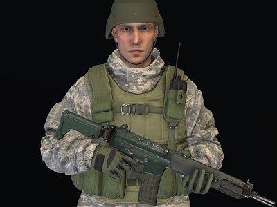 Weapon Male Soldier model