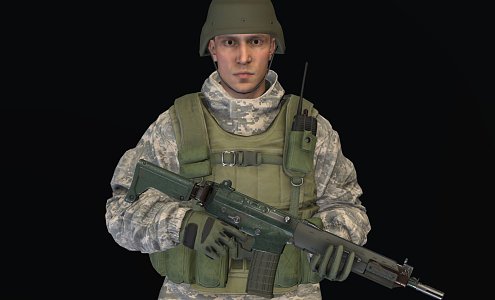 Weapon Male Soldier 3d model