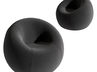 Modern Black Bean Bag Chair With Soft Comfortable Fabric For Living Room Use 3d model