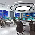 Command Center Fire Rescue Command Center Synthetic Combat Command Center Science and Technology Sense Office Space 3d model