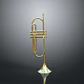 Shiny Golden Brass Trumpet Decorative Ornament For Home Living Room